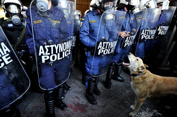 Loukanikos against the Riot Police